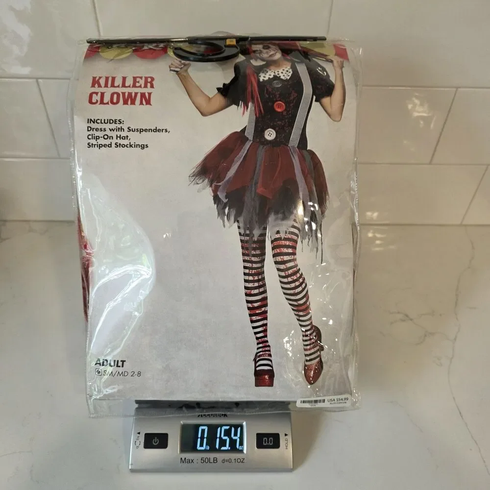 NEW Killer Clown Costume Adult Womens S M 2-8 Teen Spirit Halloween 3 pc Cosplay - Picture 13 of 13